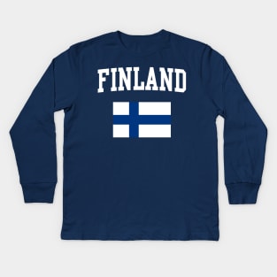 Finland Flag Finnish Kids Long Sleeve T-Shirt